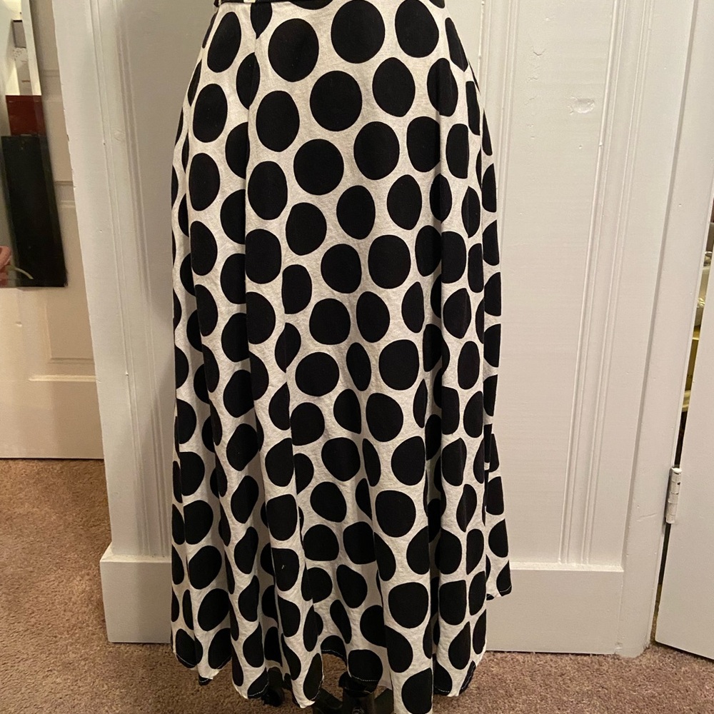 Who What Wear Black and White Maxi A-Line Skirt